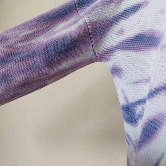 Design History Medium Purple Tie Dye Trippy Ribbed Thick Knit Sweater Womens - Picture 6 of 10